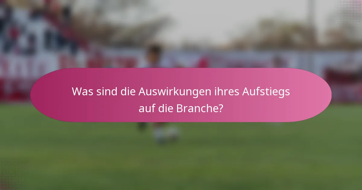 Was sind die Auswirkungen ihres Aufstiegs auf die Branche?