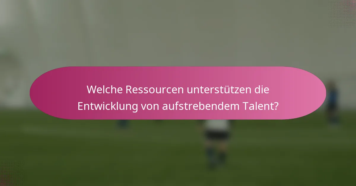 Welche Ressourcen unterstützen die Entwicklung von aufstrebendem Talent?