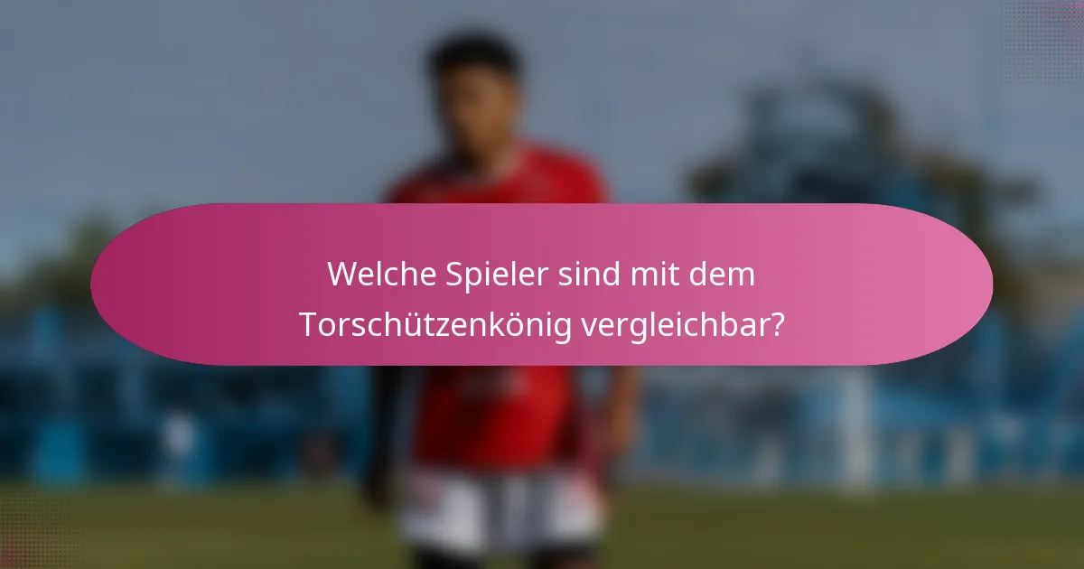 Welche Spieler sind mit dem Torschützenkönig vergleichbar?