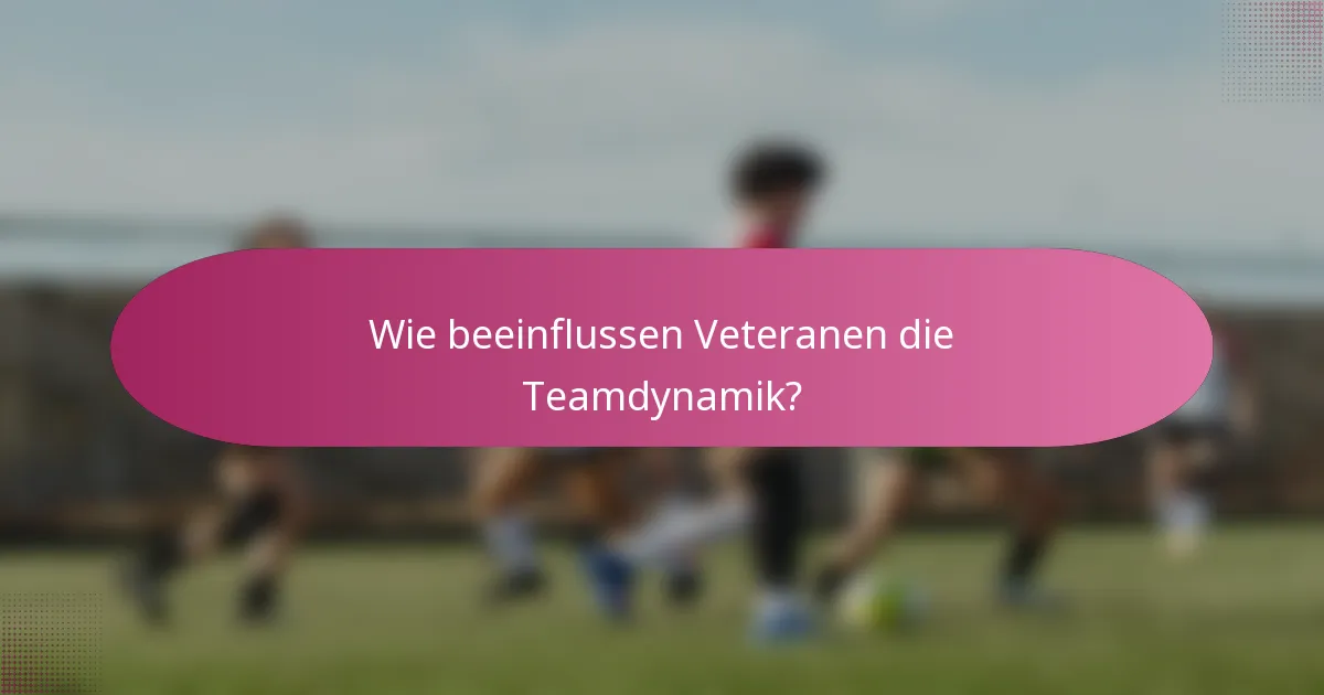 Wie beeinflussen Veteranen die Teamdynamik?