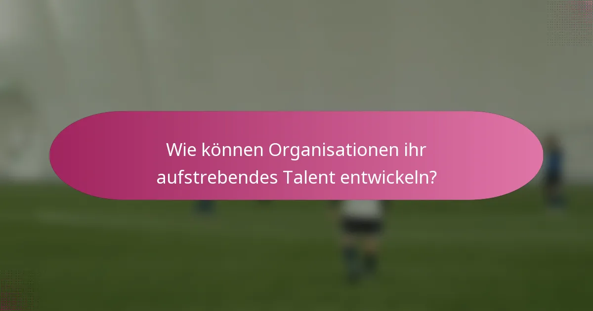 Wie können Organisationen ihr aufstrebendes Talent entwickeln?