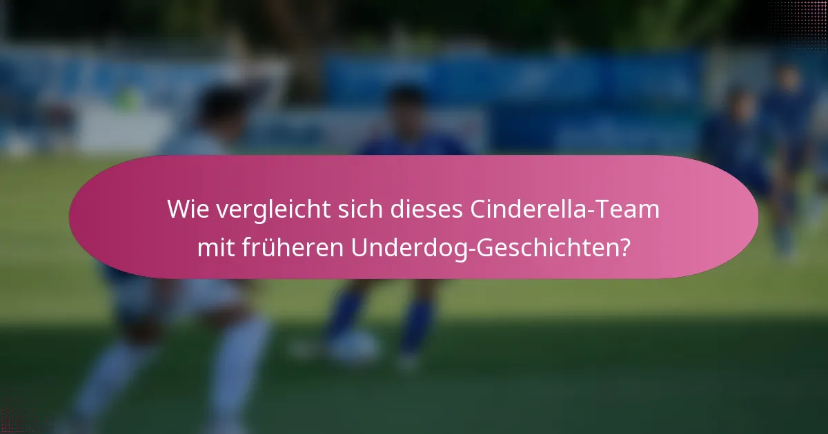 Wie vergleicht sich dieses Cinderella-Team mit früheren Underdog-Geschichten?
